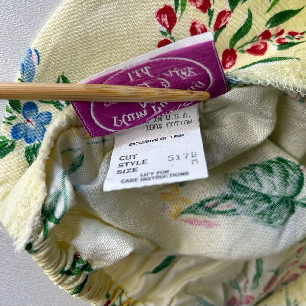 PLUM PUDDING Girls Size M Vintage Yellow Floral Flowers Spring Sun Hat Bonnet. - Picture 6 of 9